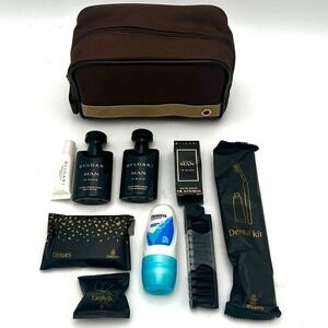Emirates BVLGARI MAN IN BLACK Luxury Travel Bag Fragrance Grooming Essentials